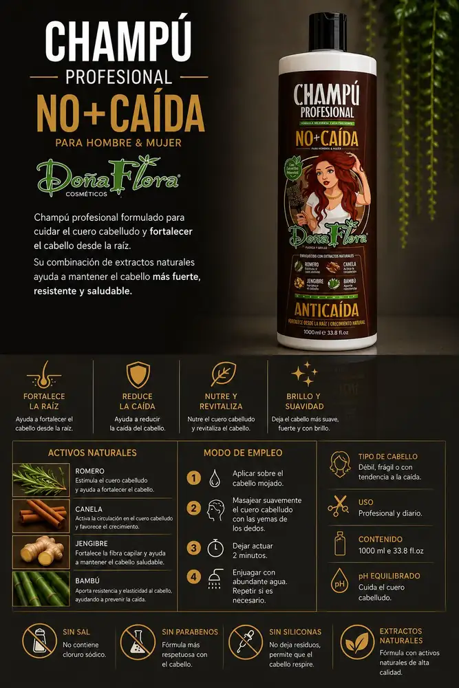 Ficha de Doña Flora Champú No+Caída