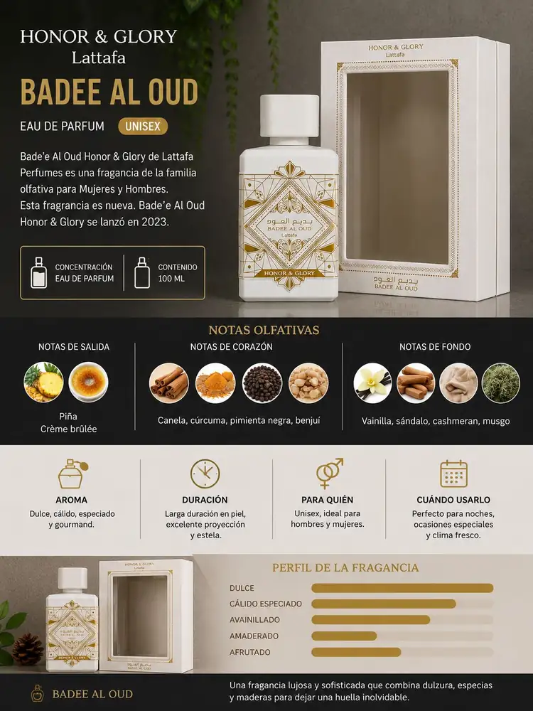Ficha de Lattafa Bade’e Al Oud Honor & Glory