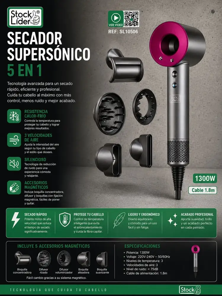 Ficha de Secador Supersónico 5 en 1