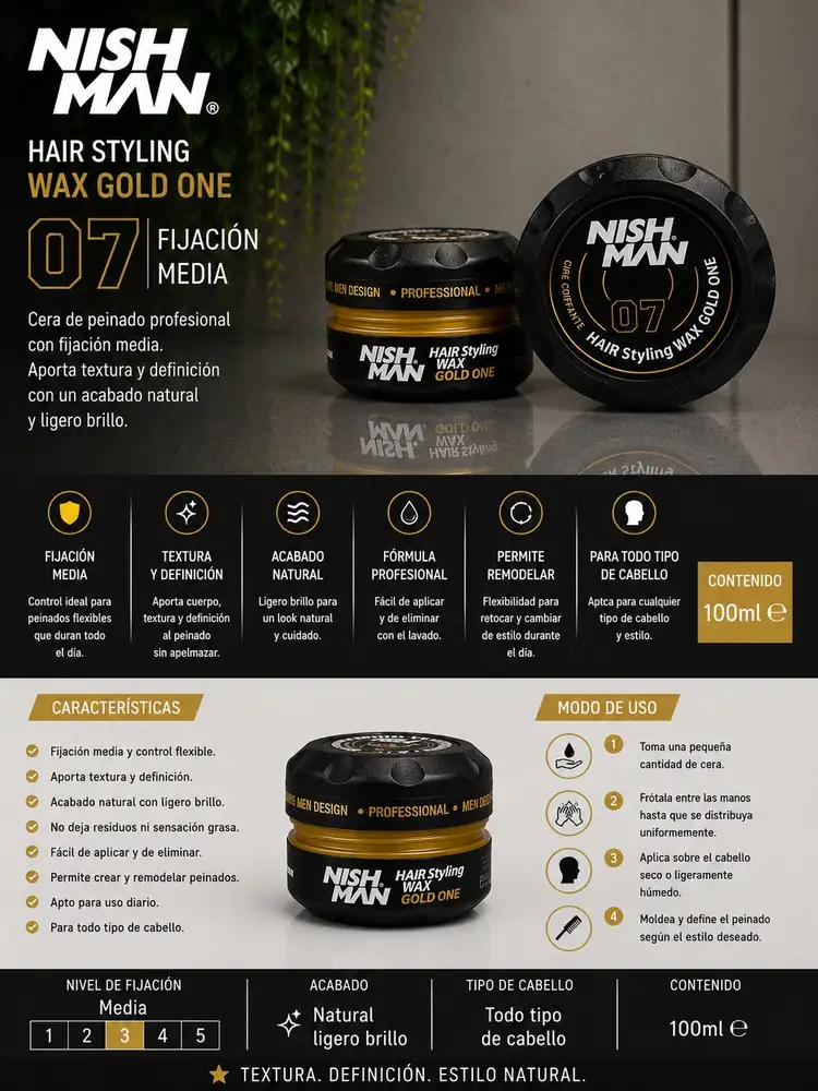 Ficha técnica de Nish Man 07 Wax Gold One