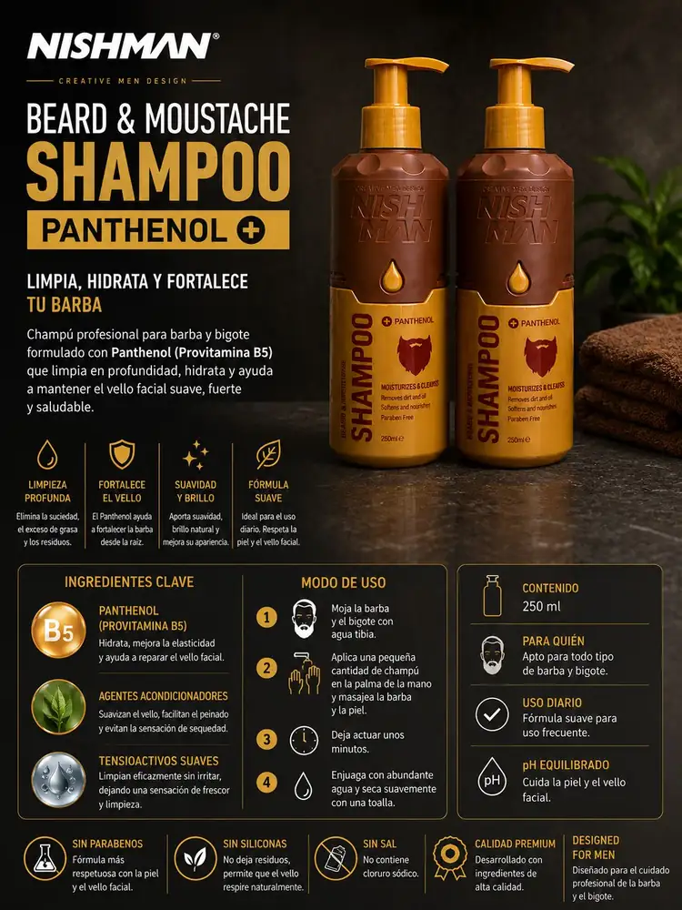 Ficha de Nishman Beard & Moustache Shampoo