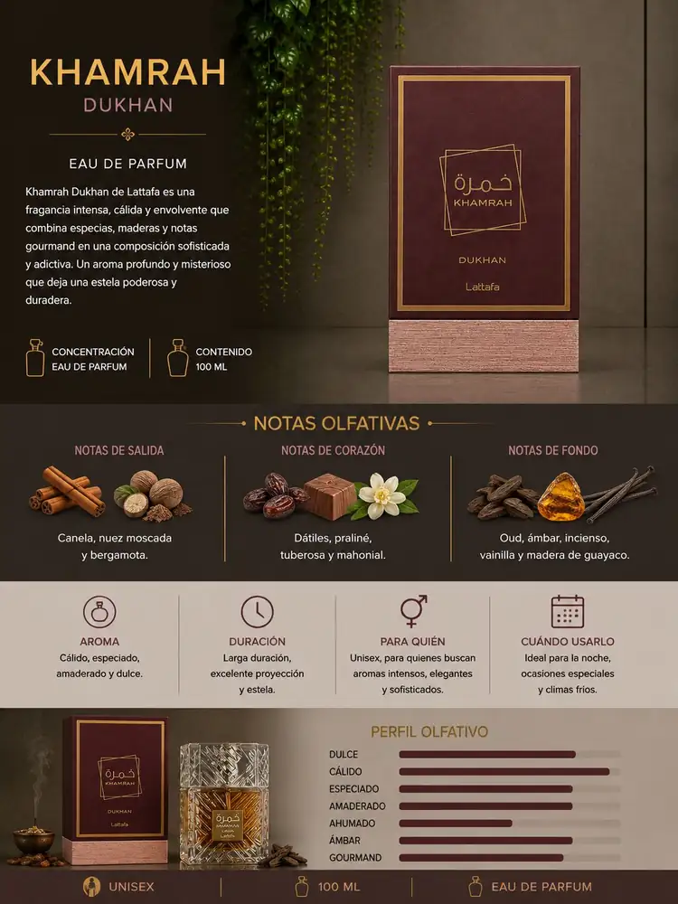 Ficha de Lattafa Khamrah Dukhan