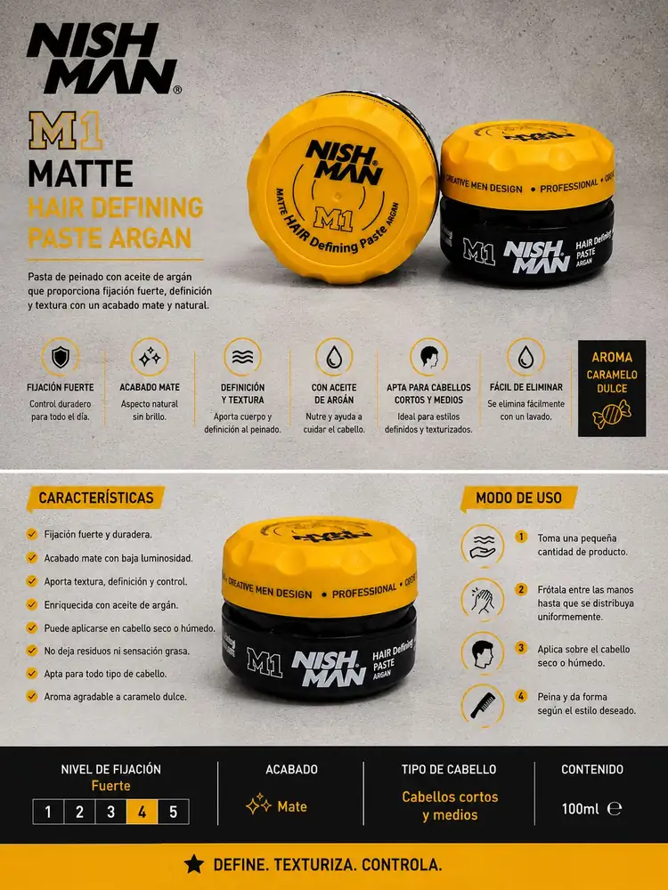 Ficha técnica de Nish Man M1 Paste Argan