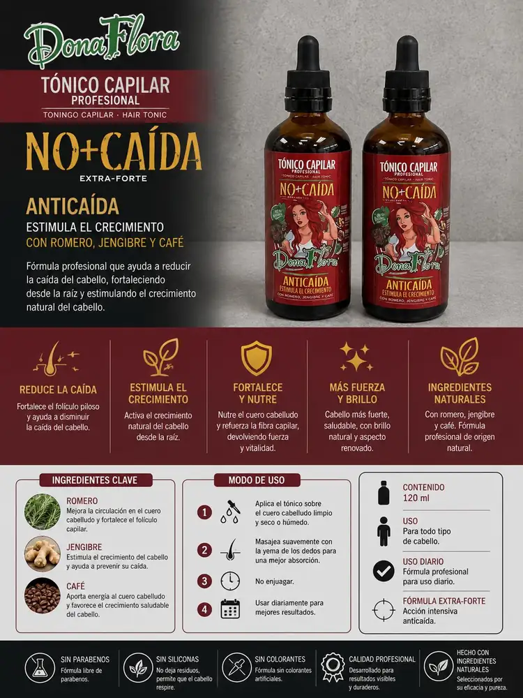 Ficha de Doña Flora Tónico Capilar No+Caída