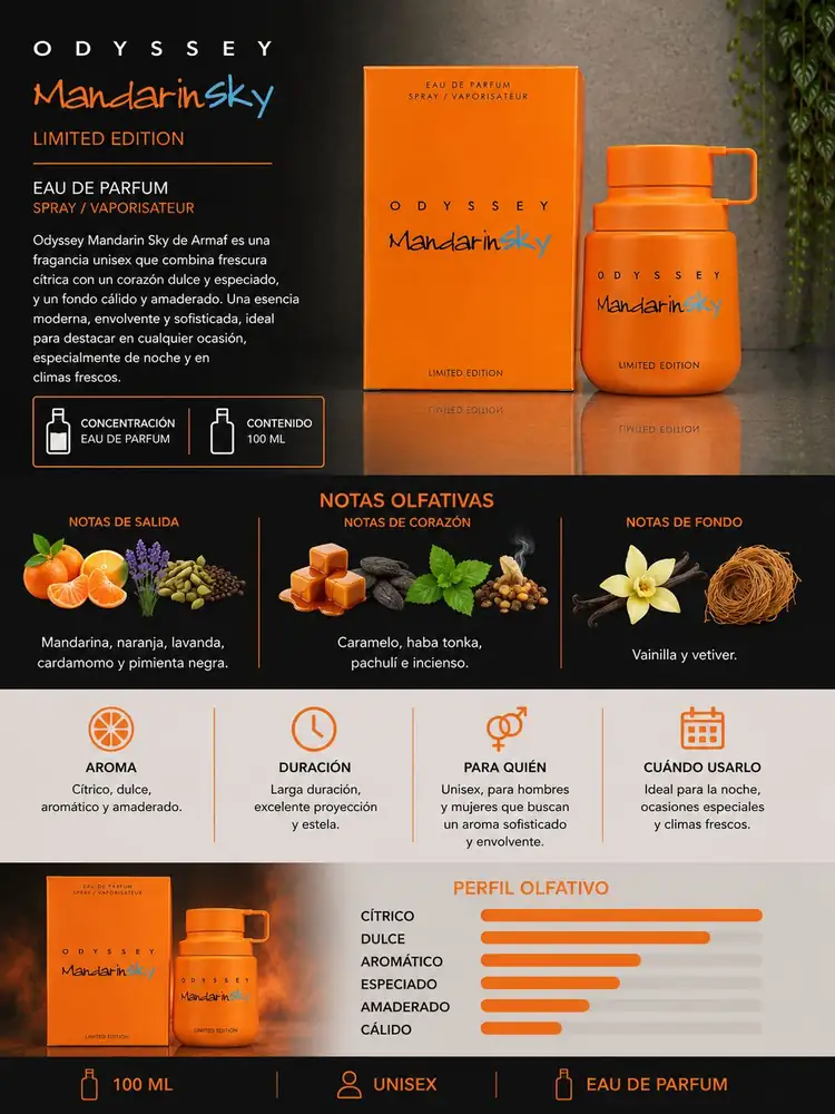 Ficha de Armaf Odyssey Mandarin Sky Limited Edition