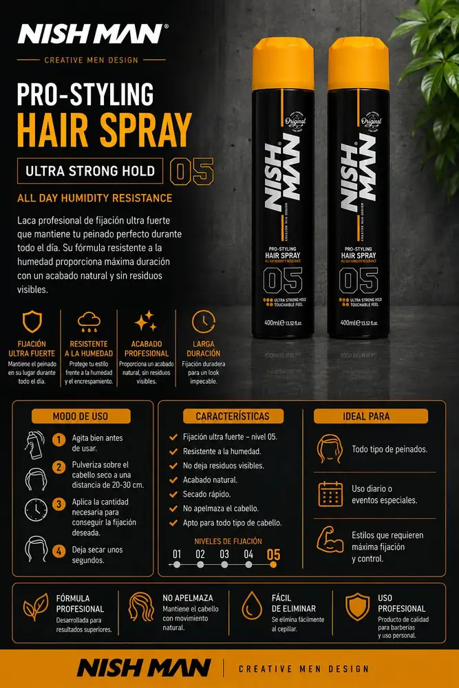 Ficha de Nishman Pro-Styling Hair Spray 05